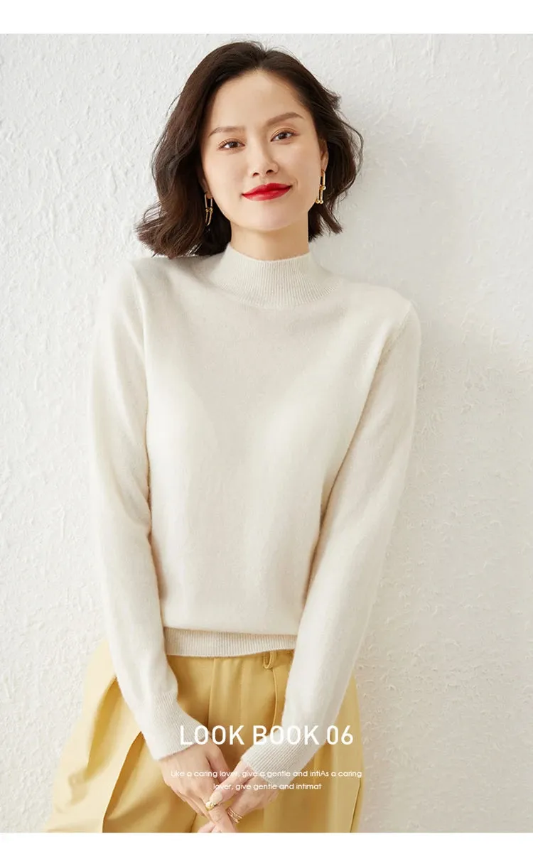 Women Sweater Long Sleeve Knitwear Warm Autumn Winter Bottoming Shirt Slim Fit Pullovers Fashion Korean Jumpers Pull Sweates