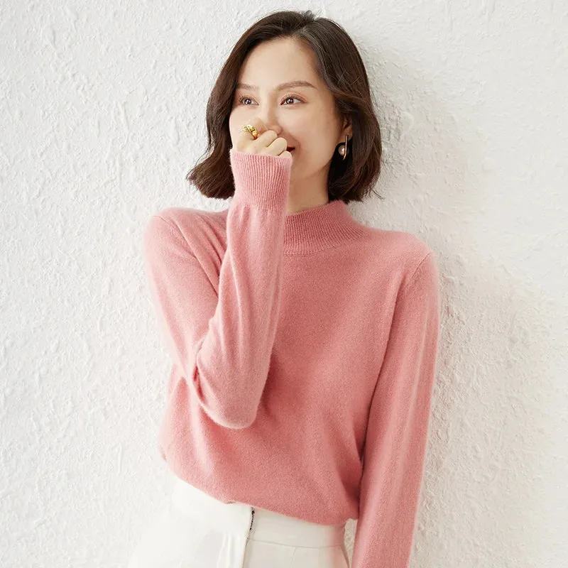 Women Sweater Long Sleeve Knitwear Warm Autumn Winter Bottoming Shirt Slim Fit Pullovers Fashion Korean Jumpers Pull Sweates