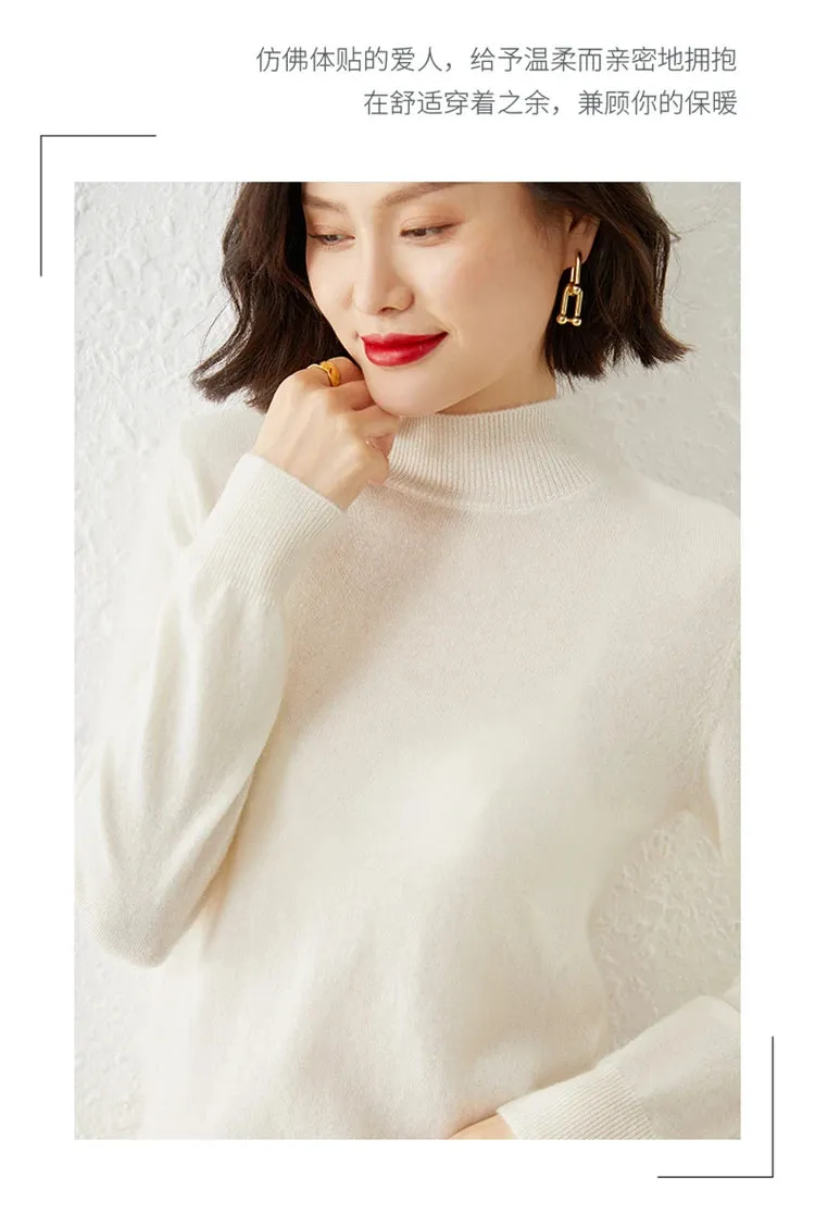 Women Sweater Long Sleeve Knitwear Warm Autumn Winter Bottoming Shirt Slim Fit Pullovers Fashion Korean Jumpers Pull Sweates