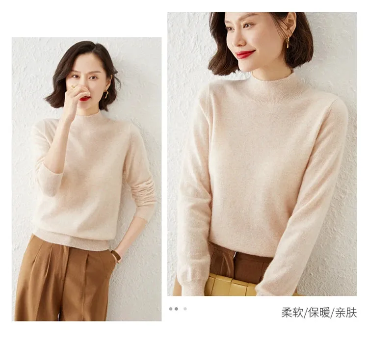 Women Sweater Long Sleeve Knitwear Warm Autumn Winter Bottoming Shirt Slim Fit Pullovers Fashion Korean Jumpers Pull Sweates