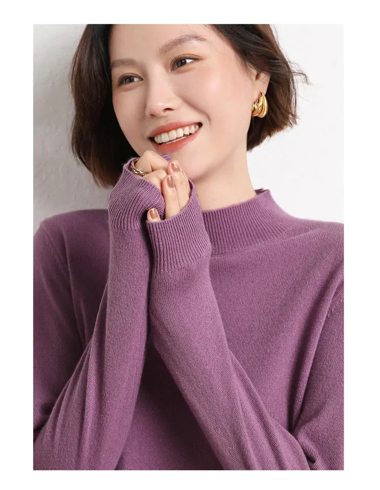 Women Sweater Long Sleeve Knitwear Warm Autumn Winter Bottoming Shirt Slim Fit Pullovers Fashion Korean Jumpers Pull Sweates