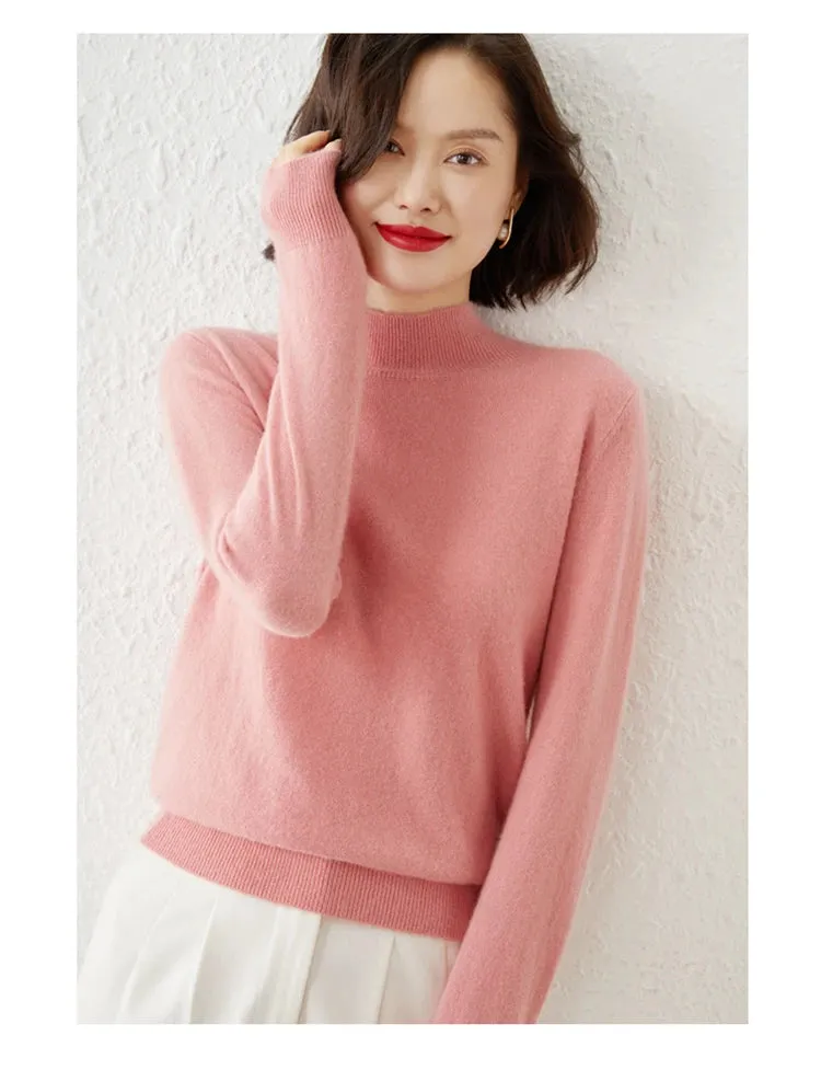 Women Sweater Long Sleeve Knitwear Warm Autumn Winter Bottoming Shirt Slim Fit Pullovers Fashion Korean Jumpers Pull Sweates
