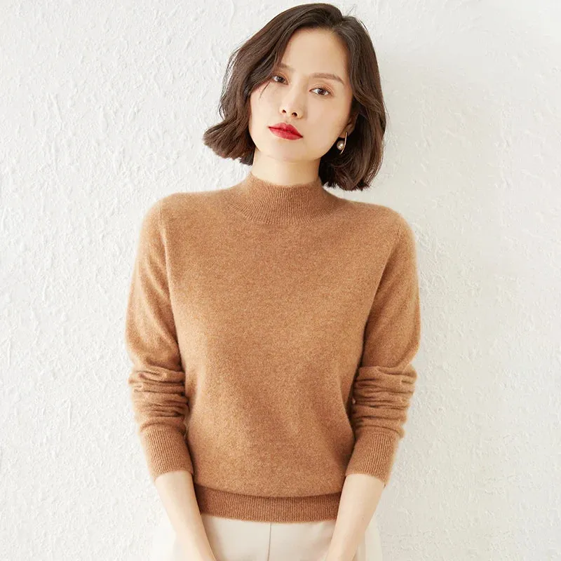 Women Sweater Long Sleeve Knitwear Warm Autumn Winter Bottoming Shirt Slim Fit Pullovers Fashion Korean Jumpers Pull Sweates
