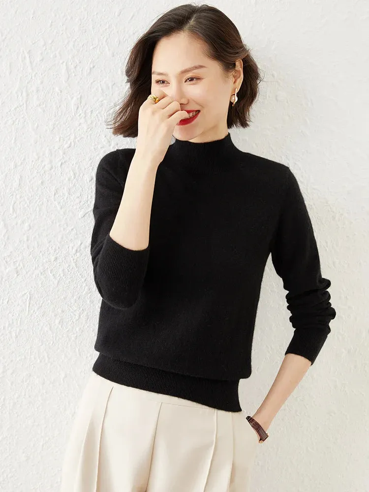 Women Sweater Long Sleeve Knitwear Warm Autumn Winter Bottoming Shirt Slim Fit Pullovers Fashion Korean Jumpers Pull Sweates