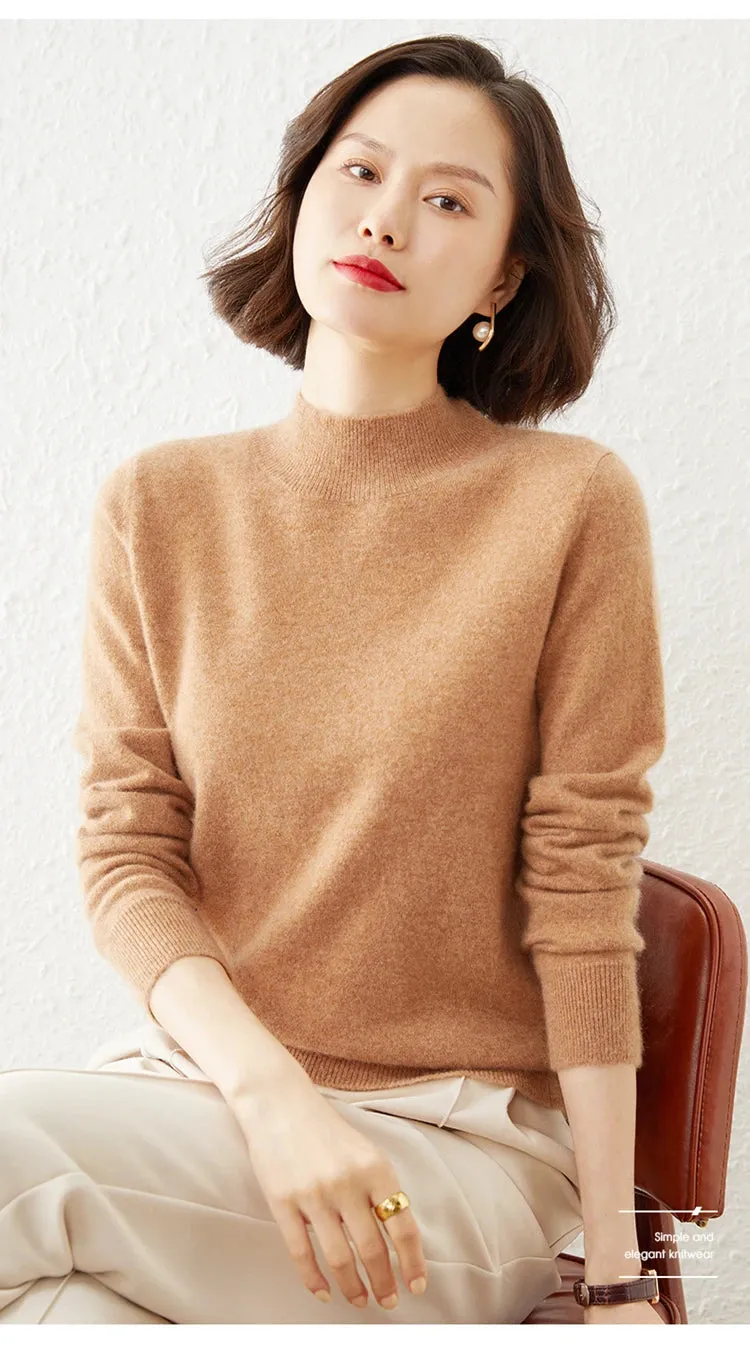 Women Sweater Long Sleeve Knitwear Warm Autumn Winter Bottoming Shirt Slim Fit Pullovers Fashion Korean Jumpers Pull Sweates
