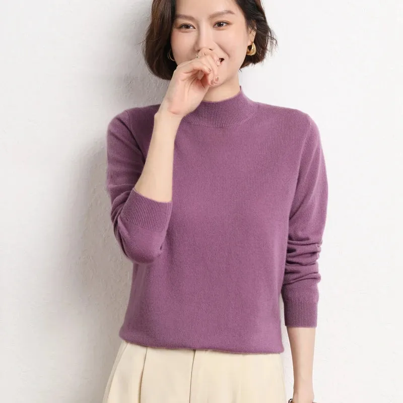 Women Sweater Long Sleeve Knitwear Warm Autumn Winter Bottoming Shirt Slim Fit Pullovers Fashion Korean Jumpers Pull Sweates