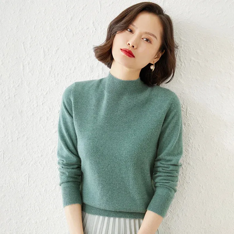 Women Sweater Long Sleeve Knitwear Warm Autumn Winter Bottoming Shirt Slim Fit Pullovers Fashion Korean Jumpers Pull Sweates
