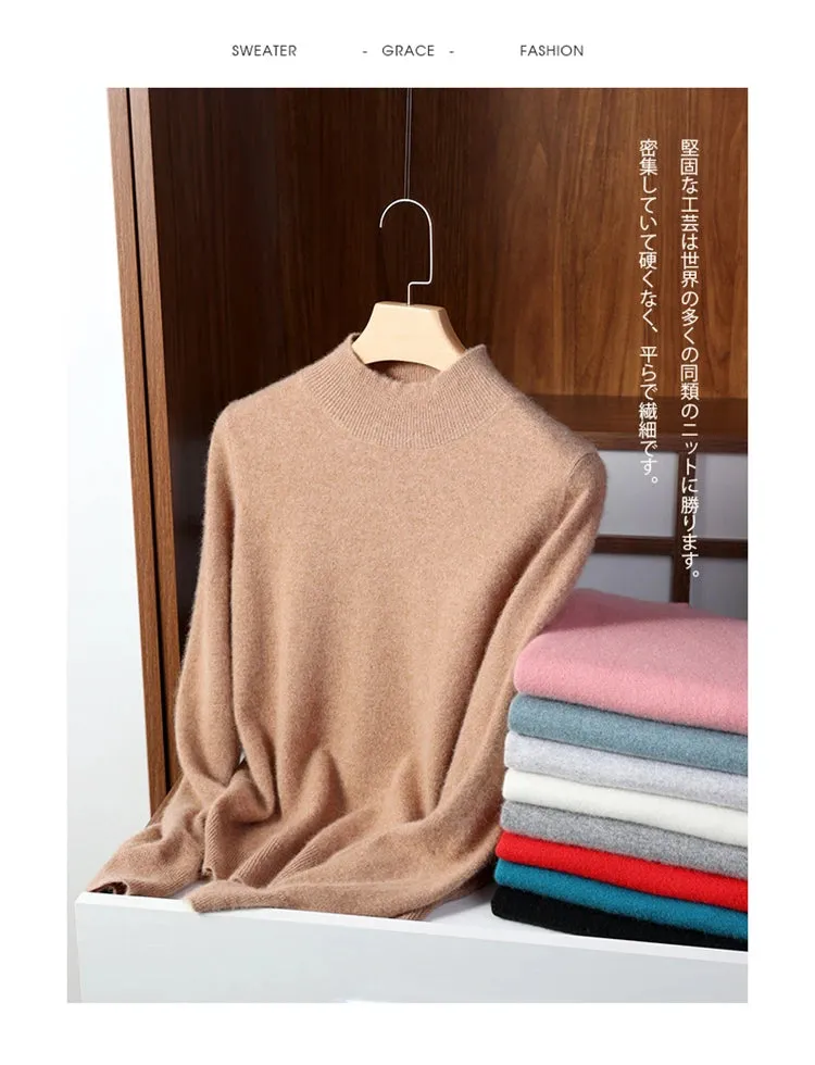 Women Sweater Long Sleeve Knitwear Warm Autumn Winter Bottoming Shirt Slim Fit Pullovers Fashion Korean Jumpers Pull Sweates