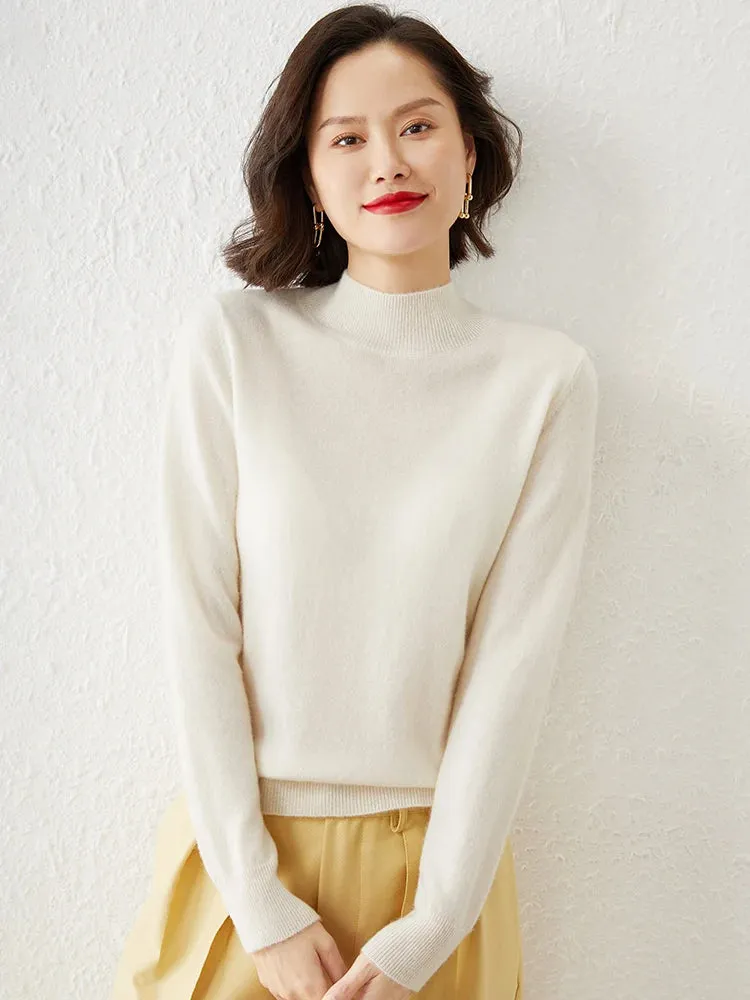 Women Sweater Long Sleeve Knitwear Warm Autumn Winter Bottoming Shirt Slim Fit Pullovers Fashion Korean Jumpers Pull Sweates