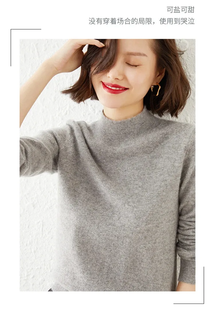 Women Sweater Long Sleeve Knitwear Warm Autumn Winter Bottoming Shirt Slim Fit Pullovers Fashion Korean Jumpers Pull Sweates
