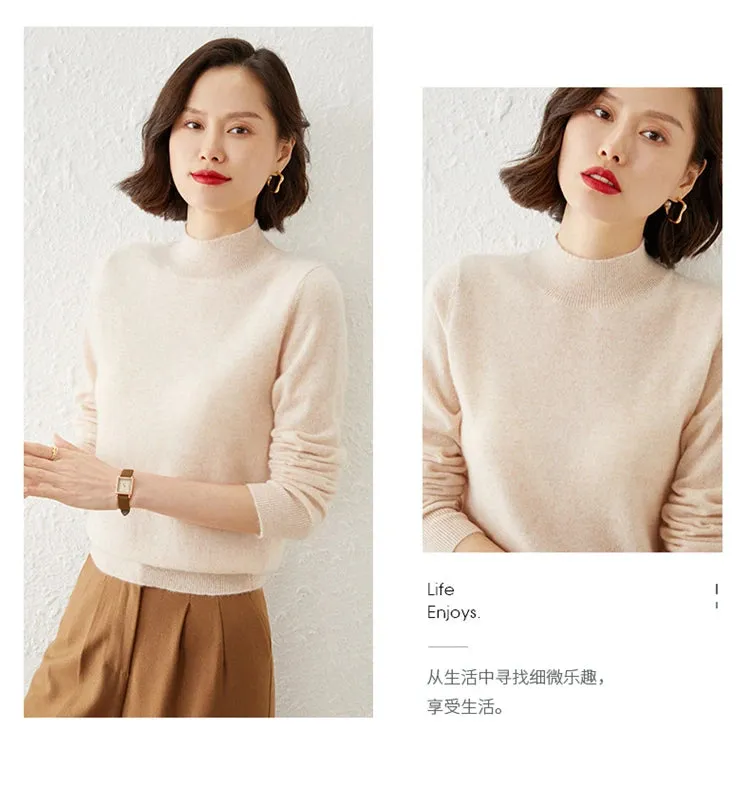 Women Sweater Long Sleeve Knitwear Warm Autumn Winter Bottoming Shirt Slim Fit Pullovers Fashion Korean Jumpers Pull Sweates