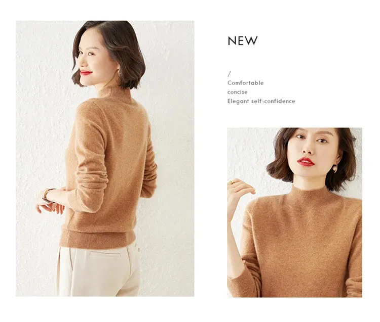 Women Sweater Long Sleeve Knitwear Warm Autumn Winter Bottoming Shirt Slim Fit Pullovers Fashion Korean Jumpers Pull Sweates