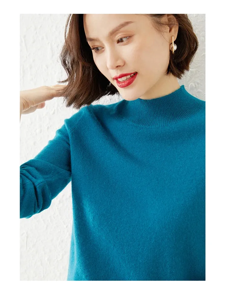 Women Sweater Long Sleeve Knitwear Warm Autumn Winter Bottoming Shirt Slim Fit Pullovers Fashion Korean Jumpers Pull Sweates