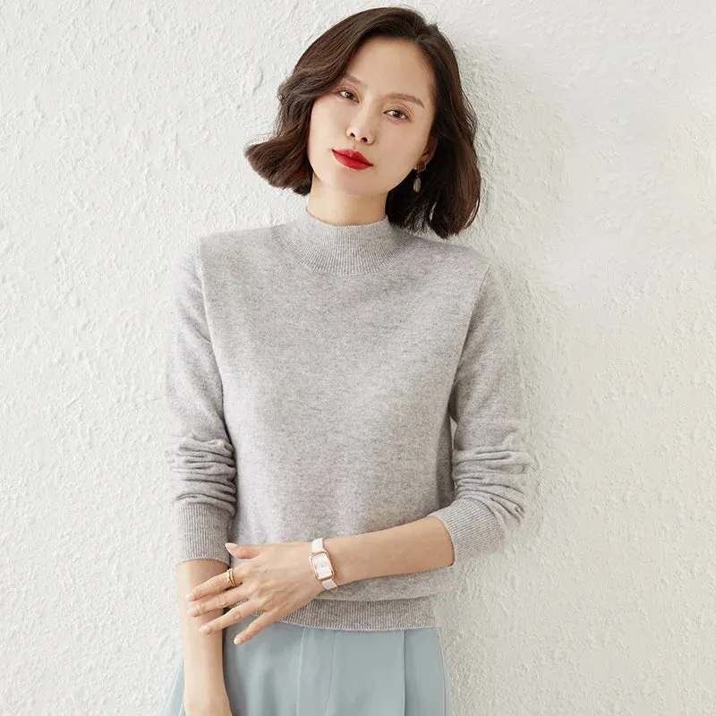 Women Sweater Long Sleeve Knitwear Warm Autumn Winter Bottoming Shirt Slim Fit Pullovers Fashion Korean Jumpers Pull Sweates
