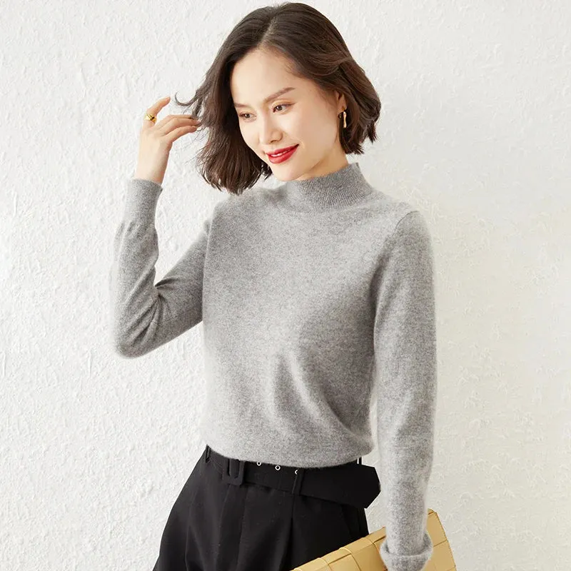 Women Sweater Long Sleeve Knitwear Warm Autumn Winter Bottoming Shirt Slim Fit Pullovers Fashion Korean Jumpers Pull Sweates