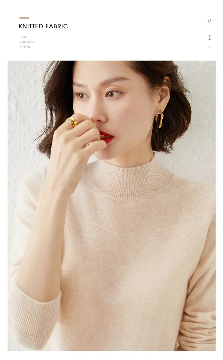 Women Sweater Long Sleeve Knitwear Warm Autumn Winter Bottoming Shirt Slim Fit Pullovers Fashion Korean Jumpers Pull Sweates