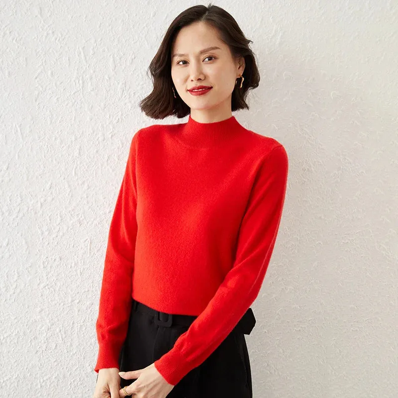 Women Sweater Long Sleeve Knitwear Warm Autumn Winter Bottoming Shirt Slim Fit Pullovers Fashion Korean Jumpers Pull Sweates