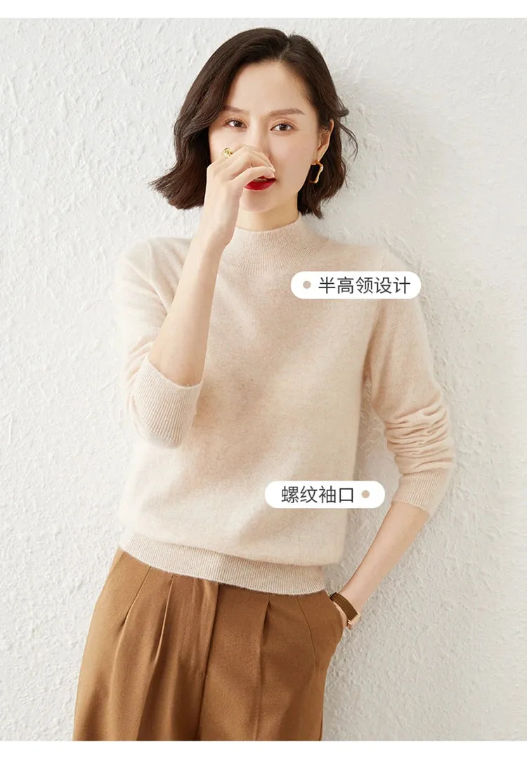 Women Sweater Long Sleeve Knitwear Warm Autumn Winter Bottoming Shirt Slim Fit Pullovers Fashion Korean Jumpers Pull Sweates