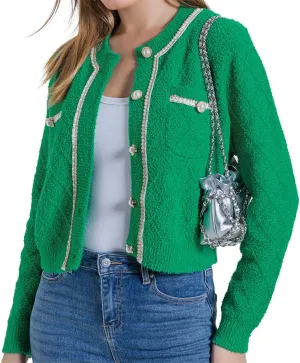 Women's Knit Cardigan Sweaters Casual Long Sleeve Open Front Button Down Cropped Jackets