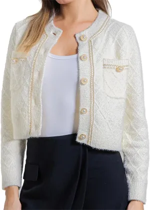 Women's Knit Cardigan Sweaters Casual Long Sleeve Open Front Button Down Cropped Jackets