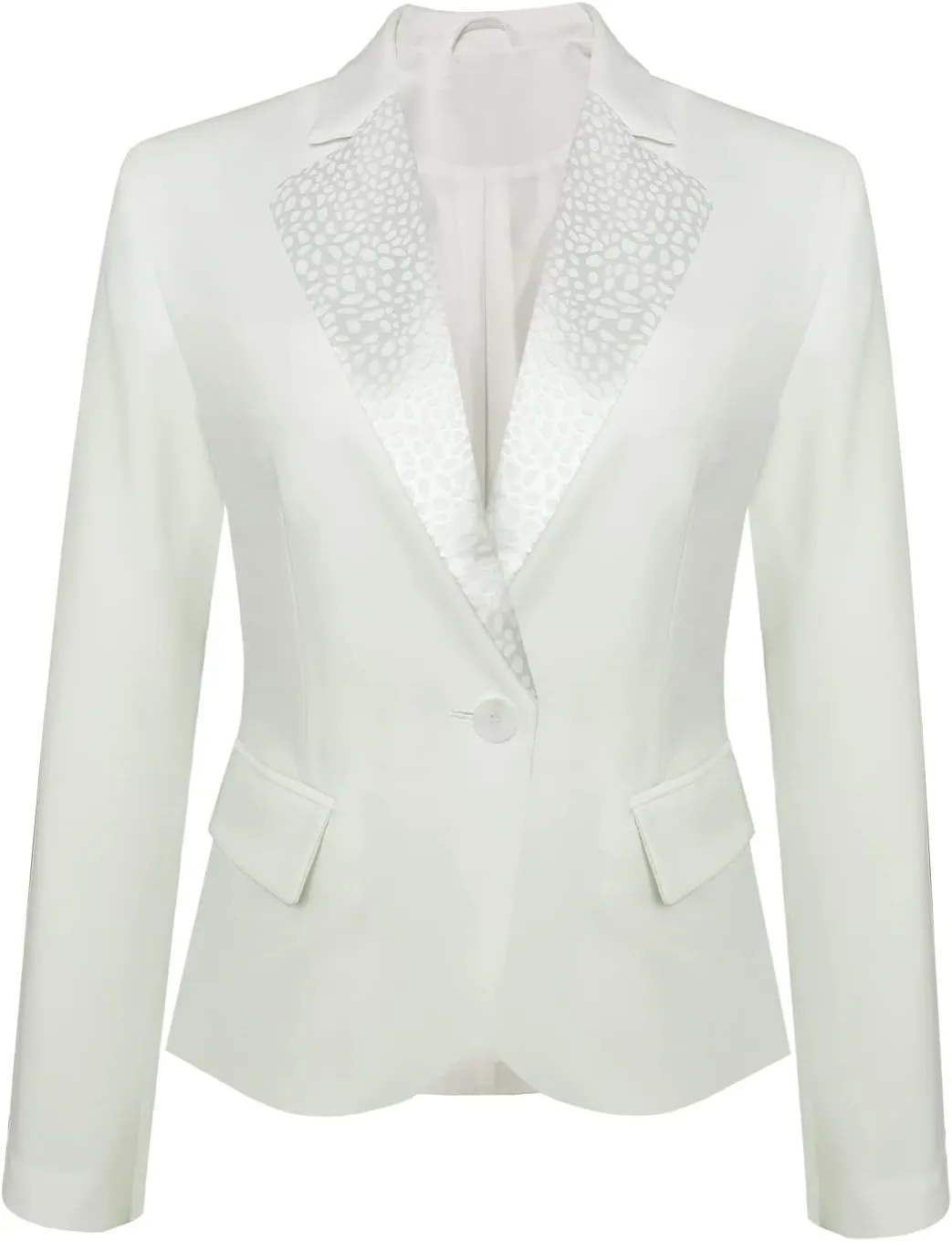 Womens Long Sleeve Blazers for Work Casual Notch Lapel One Button Hot Pink Blazer Women with Pocket