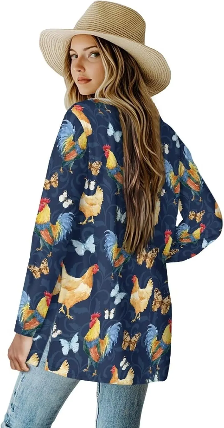 Womens Open Front Cardigan Casual Long Cardigans Long Sleeve Lightweight Jacket Tops Fall Outfit with Pockets