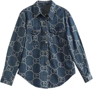 Women's Summer Casual Denim Jackets Streetwear Tweed Style Fashion Denim Jacket