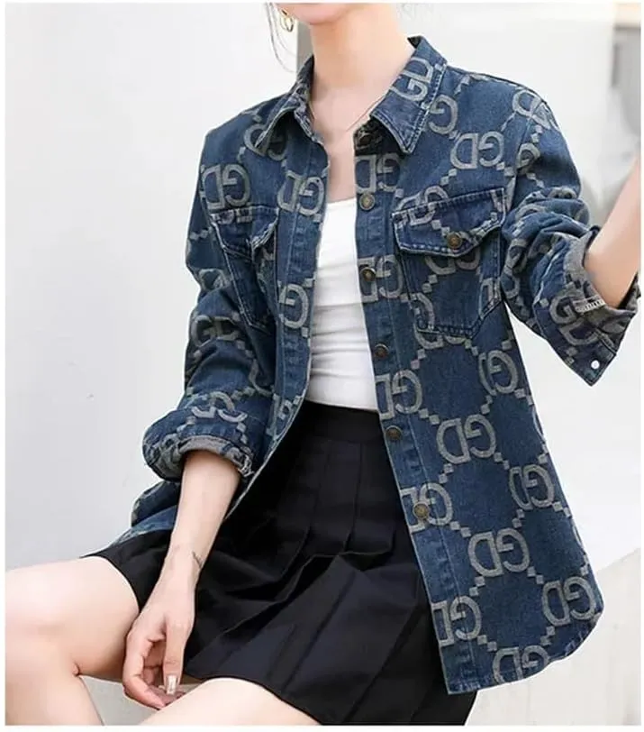 Women's Summer Casual Denim Jackets Streetwear Tweed Style Fashion Denim Jacket