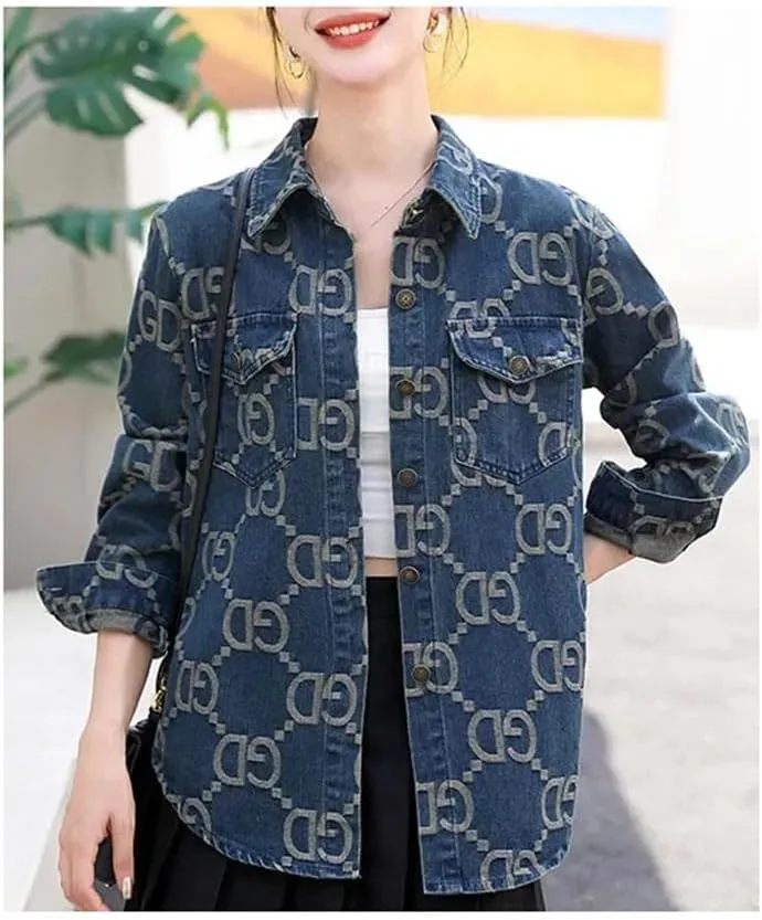 Women's Summer Casual Denim Jackets Streetwear Tweed Style Fashion Denim Jacket