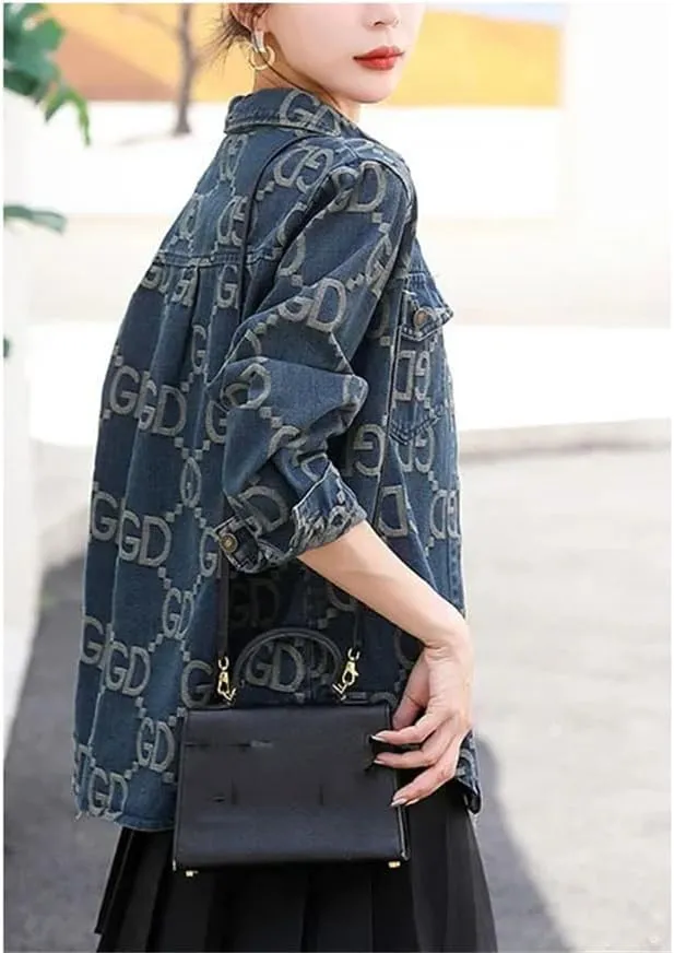 Women's Summer Casual Denim Jackets Streetwear Tweed Style Fashion Denim Jacket