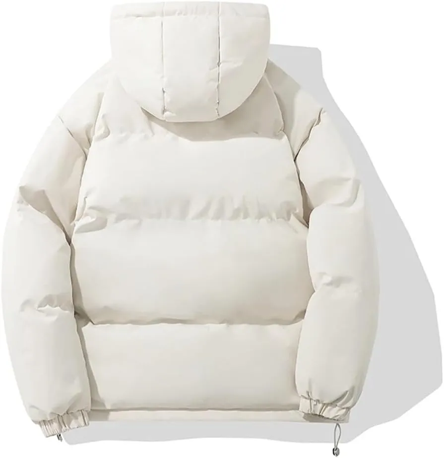 Women's Thicken Warm Fashion Harajuku Puffer Jacket Hooded Zipper Cotton-Padded Coat Women Coatigan