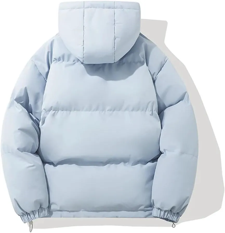 Women's Thicken Warm Fashion Harajuku Puffer Jacket Hooded Zipper Cotton-Padded Coat Women Coatigan