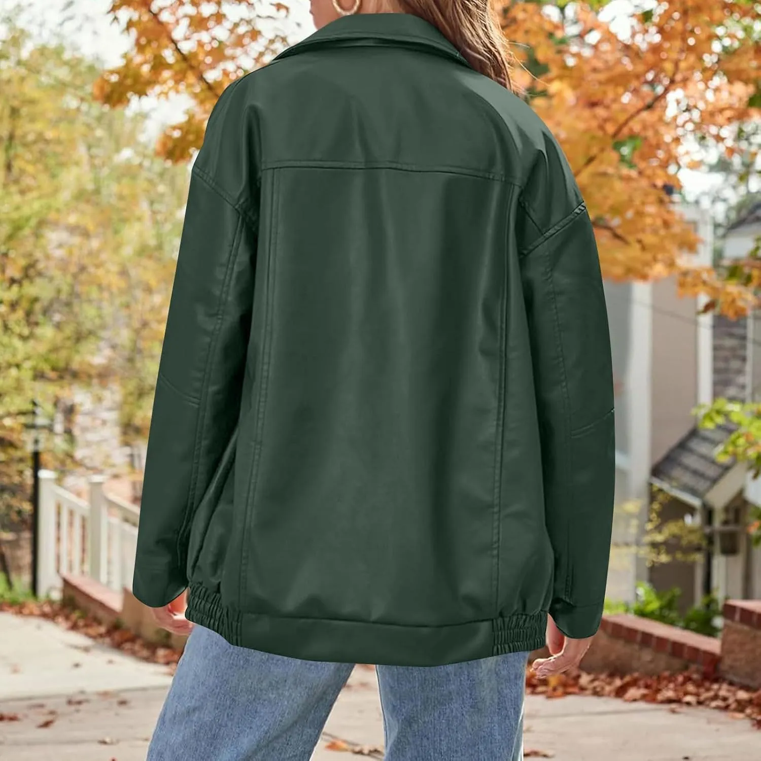 Womens Trendy Oversized Leather Jackets Faux Suede 2024 Fall Fashion Motorcycle Biker Coats Winter Cool Outfits Clothes