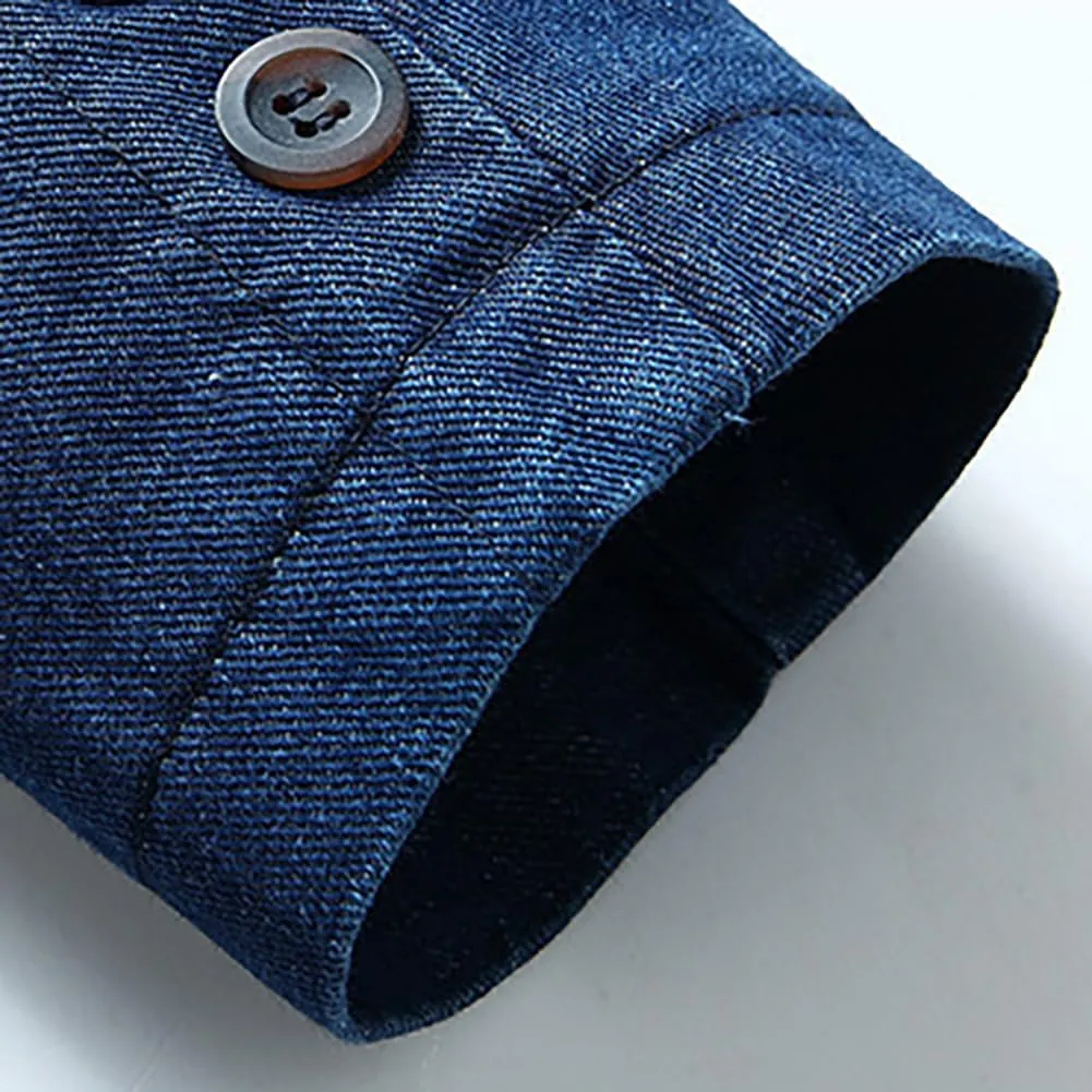 XYGJZ Men's Vintage Denim Blazers Three Buttons Single Breasted Sports Coat
