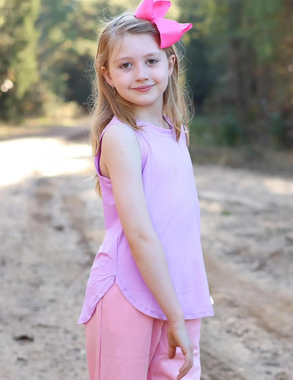 Zaclotre Girls Athletic Tank Tops High-Low Hem Loose Fit Summer Top Kids Sleeveless Sport Shirts 5-14 Years