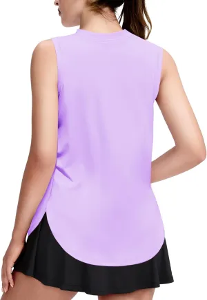 Zaclotre Girls Athletic Tank Tops High-Low Hem Loose Fit Summer Top Kids Sleeveless Sport Shirts 5-14 Years